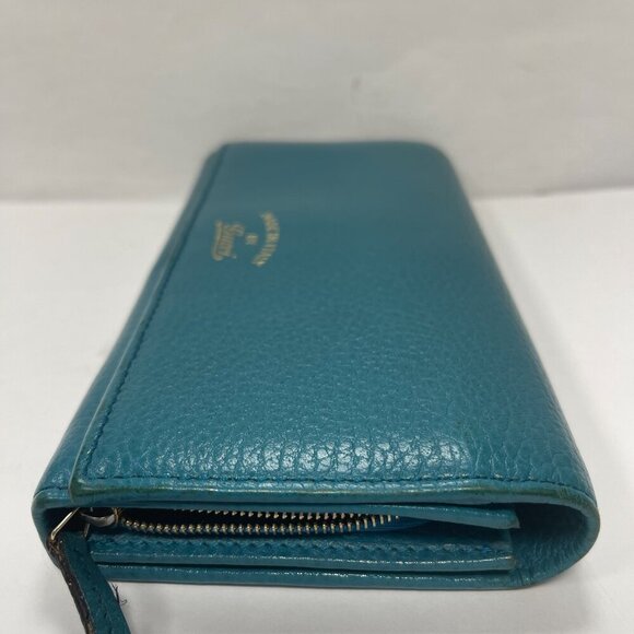 Gucci Blue Pebbled Leather Swing Continental Wallet - Preowned - Picture 3 of 16
